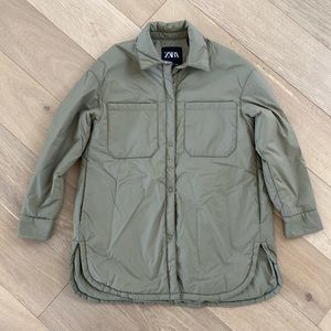 Zara Army Green Light Weight Jacket Size XS